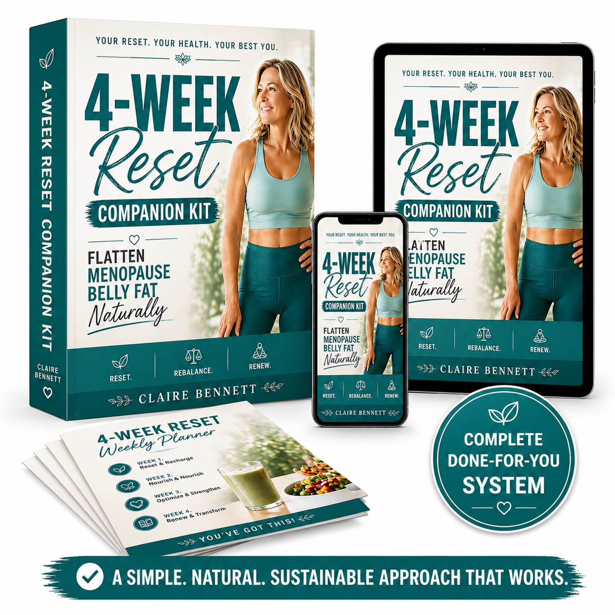 4-Week Menopause Reset Companion Kit — Printable Trackers, Meal Planner & Workout Guide