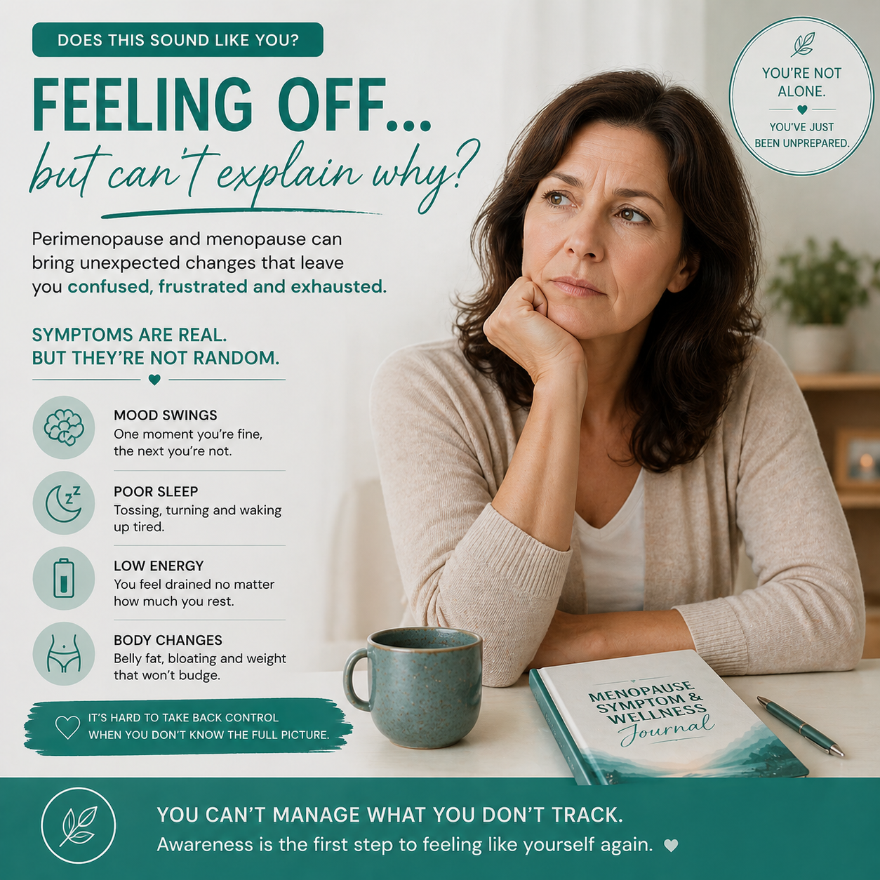 Menopause Symptom & Wellness Journal — Printable Daily Tracker, Sleep Log & Doctor Prep