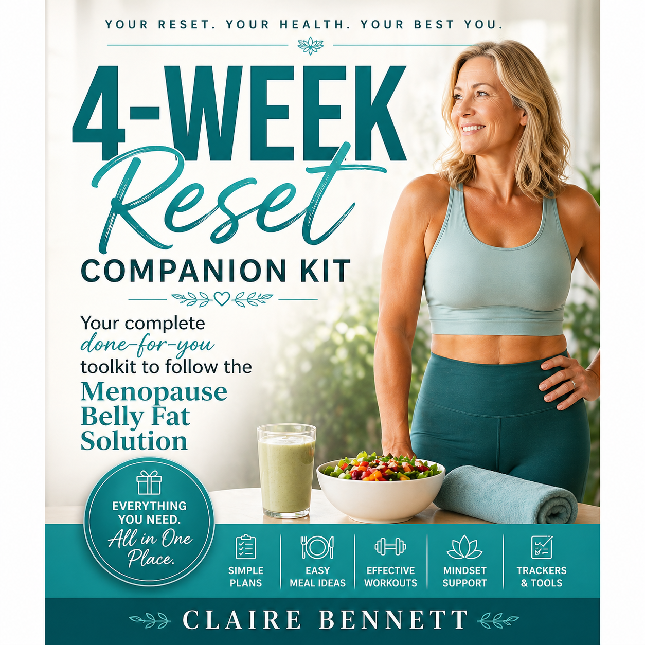 4-Week Menopause Reset Companion Kit — Printable Trackers, Meal Planner & Workout Guide